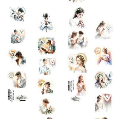 2 Tiras com elementos para recortar 2*12 - AA - Strips -102 e 103 First Holy Communion
