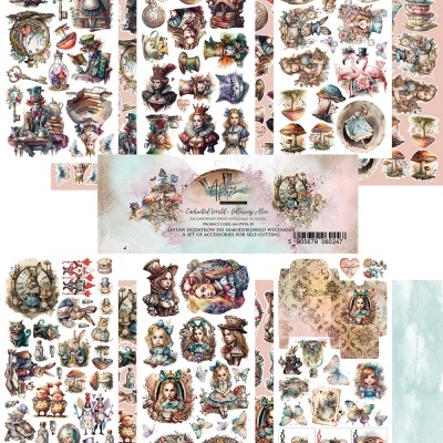 Enchanted World - following Alice - pack 12*6 com extras para recortar