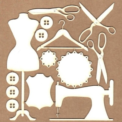 Set de chipboard – Costura - Kora Projects