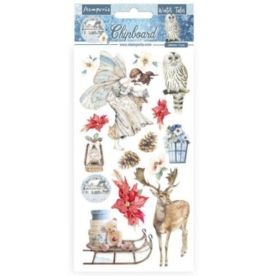 Chipboard Adesivos Winter Tales Stamperia