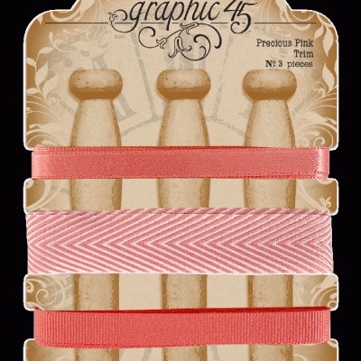 Pack de fitas Graphic 45 rosa/coral