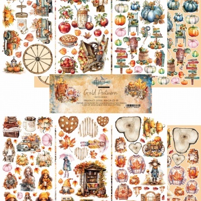 Gold Autumn - pack 12*6 pack de elementos para recortar