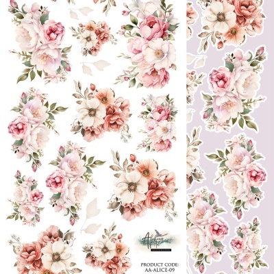 Alice - flores - 30*15 folha de recortáveis