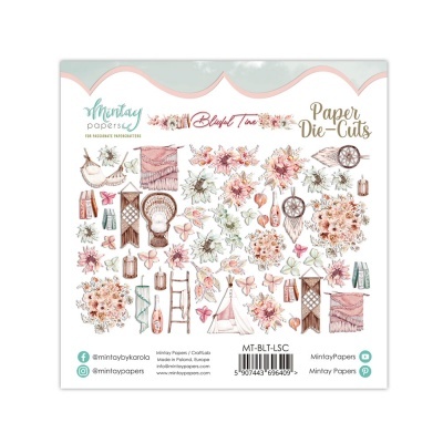 Conjunto de recortes em papel floral e decorativo Mintay Papers em pacote branco com design delicado