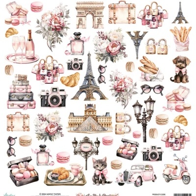 Pack 12*12 See you in Paris Mintay Papers