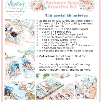 Kit de Materiais Summer Days + Videos de 6 aulas por Valeksa Guimarães com Mintay Papers