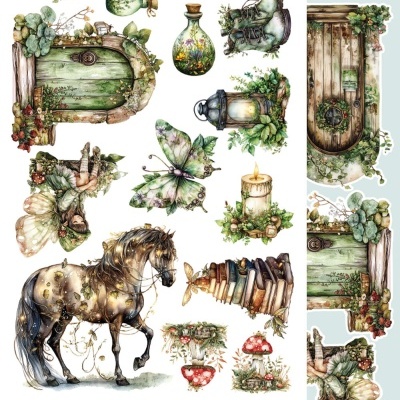 The World of Fairies - pack 12*6 com extras para recortar