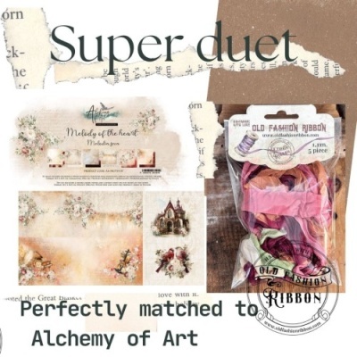 Old Fashion Ribbons Satin-set of 5 pcs - ALCH-09 Alchemy of Art (Melody of the Heart)