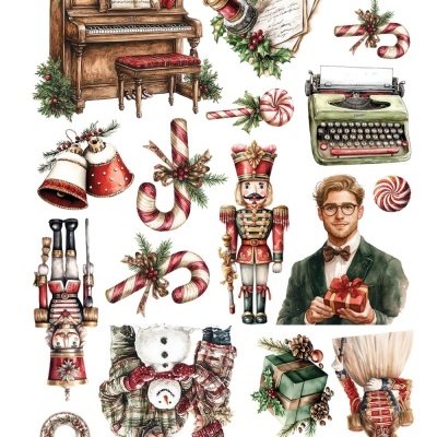 Wonderful Christmas Time - pack 12*6 com extras para recortar