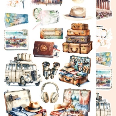 Memories from the trip - pack 12*6 com extras para recortar