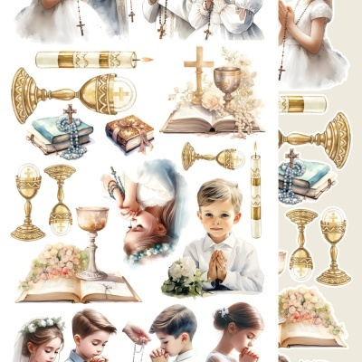 First Holy Communion - pack 12*6 com extras para recortar