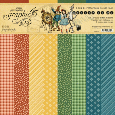 Magic of Oz - Graphic 45 - pack padrões e sólidos tamanho A4