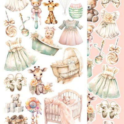 Hello Baby - Girl - 12*6 extras para recortar