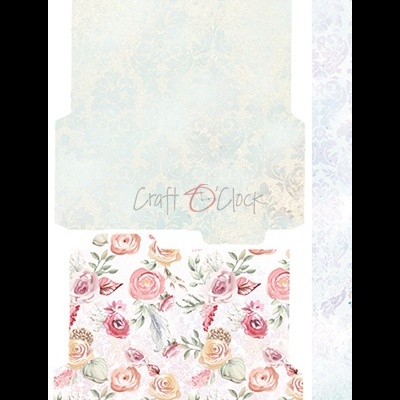 Papéis decorativos para artesanato com padrões florais e texto 'Craft O'Clock'