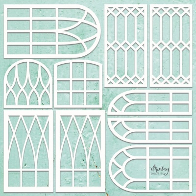 Windows set pack 12*12 chippies / chipboards mintay