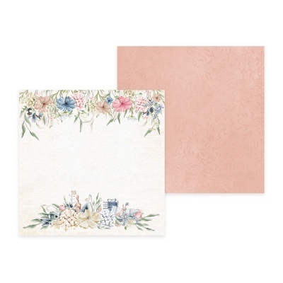 Folhas quadradas de papel decorativo com padrões florais coloridos e rosa texturizado