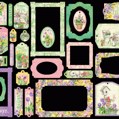 Grow with Love - Chipboard Tags & Frames