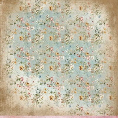 Papel de parede floral com textura e bordas envelhecidas