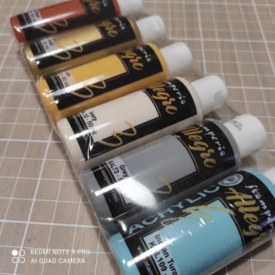 Pack 6 tintas acrílicas Allegro - mix Klimt Stamperia