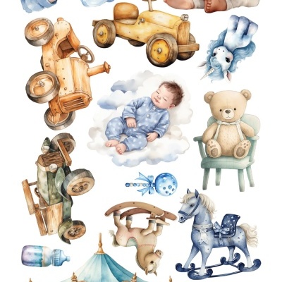 Hello Baby -Boy - 12*6 extras para recortar