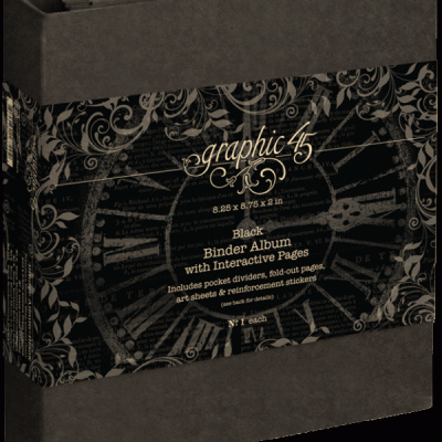 Graphic 45 Binder Album w/ Interactive Pages - Black