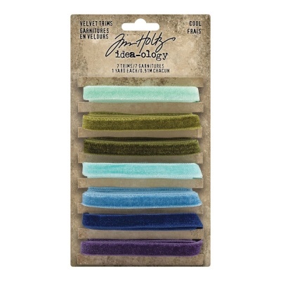 Idea-ology Tim Holtz Velvet Trims Cool (TH94113) 7 cores 1 metro cada
