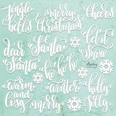 Christmas Words / Natal frases pack chipboards / chippies 12*12 mintay
