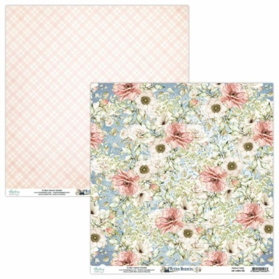 Papel decorativo quadrado com padrões florais e quadriculados