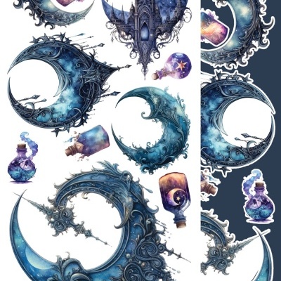 Legends of the Magic School - pack 12*6 com extras para recortar