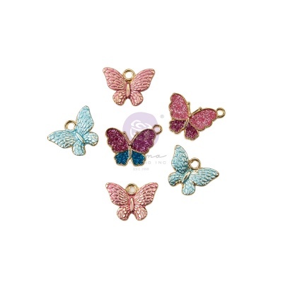 Prima Marketing Indigo Charms Enamel Butterfly (6pcs)