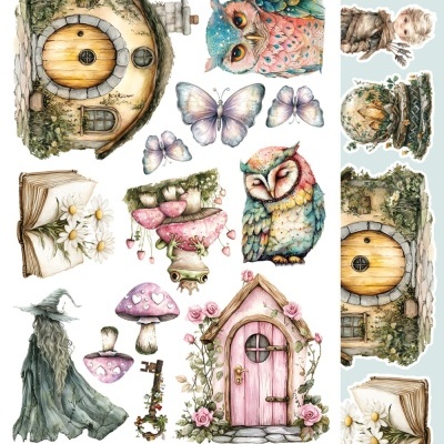 The World of Fairies - pack 12*6 com extras para recortar