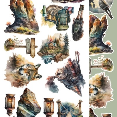 Whispers of the Mountains - pack 12*6 com extras para recortar
