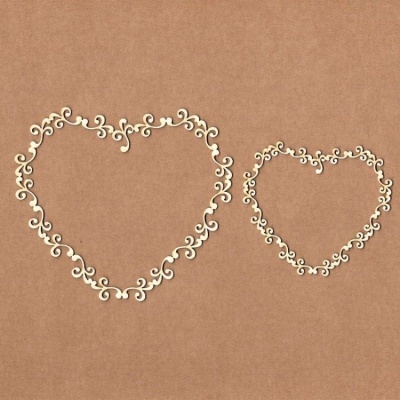 Chipboard - Moldura Coração Encaracolado - Kora Projects