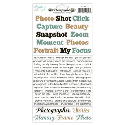 6 x 12 Paper Stickers - Photographer - Words - Mintay Papers
