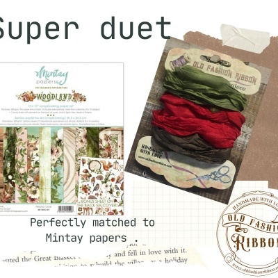 old fashion ribbons -set of 3 pieces -MZ-23 (Woodland)