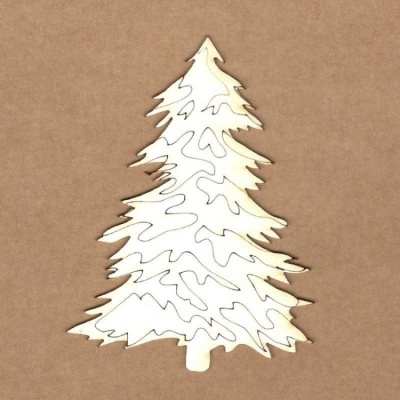Chipboard - Árvore de Natal com neve - Kora Projects