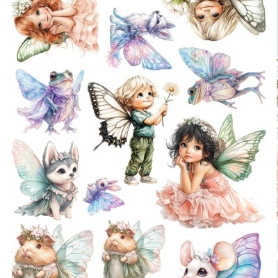 The World of Fairies - pack 12*6 com extras para recortar