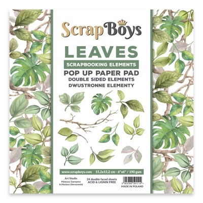 Book de Recortes Elementos Leaves / Folhas Scrapboys Pack 6*6