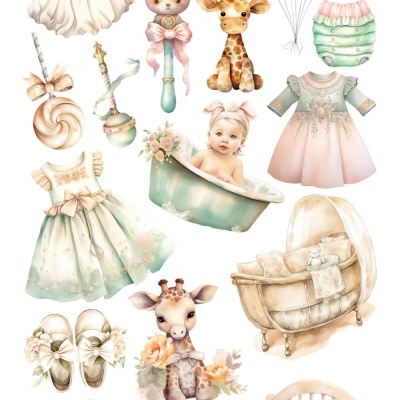 Hello Baby - Girl - 12*6 extras para recortar