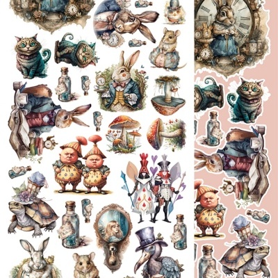 Enchanted World - following Alice - pack 12*6 com extras para recortar