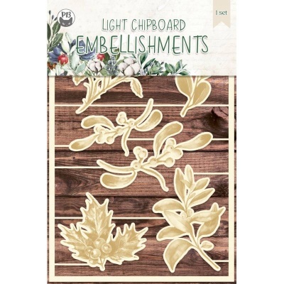 Light Chipboard - folhagens coleção Winter / natal
