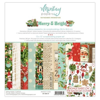 Pack da coleção 12*12 Merry & Bright mintay
