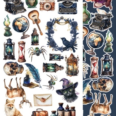 Legends of the Magic School - pack 12*6 com extras para recortar