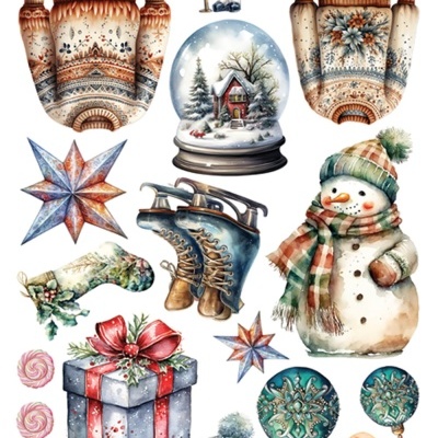 In Frosty Colors - WINTER - pack 12*6 com extras para recortar