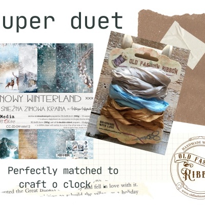 old fashion ribbons -set of 3 pieces -cr-10 (Snowy Winterland)