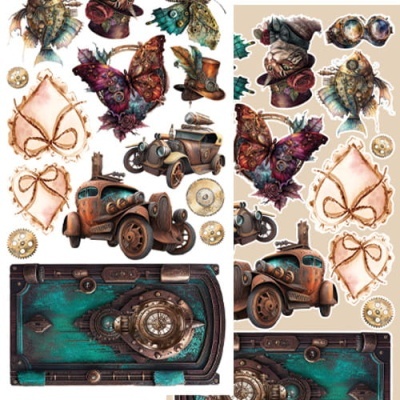 Steampunk Dream - pack 12*6 com extras para recortar