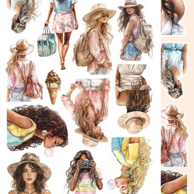 Memories from the trip - pack 12*6 com extras para recortar