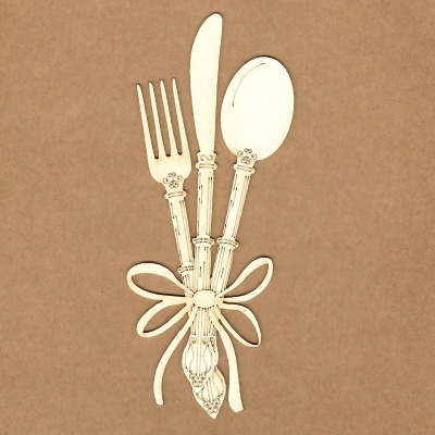 Chipboard - Talheres com Laço - Kora Projects