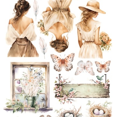 Soul of Spring - pack 12*6 com extras para recortar