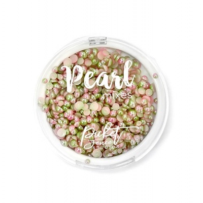 Picket Fence Studios Gradient Flatback Pearls Lime Green & Pale Pink (PM-102)